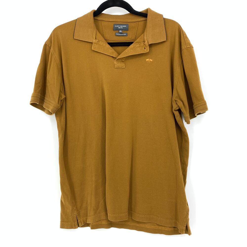 Kurt Geiger Polo Shirt Women's Size XXL Slim Fit Double Mercerised Cotton Ochre